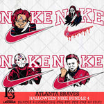 Atlanta Braves Halloween Nike MLB Bundle 4 Svg Eps Dxf Png File, Digital Download, Instant Download