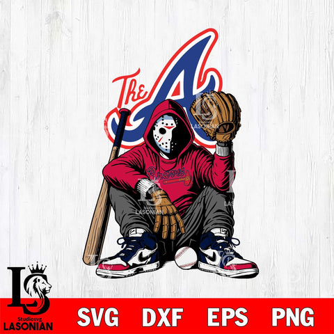 Atlanta Braves MLB Jason Voorhees Halloween SVG Svg Eps Dxf Png File, Digital Download, Instant Download