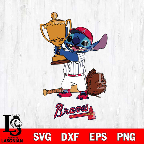 Atlanta Braves Stitch Baseball Champion SVG DXF EPS PNG FILE, MLB File Cut, Digital Download,Instant Download, Silhouette, Stitch Cricut