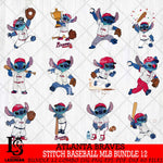 Atlanta Braves Stitch Baseball MLB Bundle 12 SVG DXF EPS PNG FILE, bundle MLB File Cut, Digital Download,Instant Download, Silhouette, Cricut