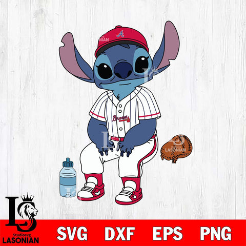 Atlanta Braves Stitch resting SVG DXF EPS PNG FILE, MLB File Cut, Digital Download,Instant Download, Silhouette, Stitch Cricut