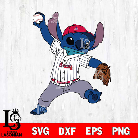 Atlanta Braves Stitch throws ball SVG DXF EPS PNG FILE, MLB File Cut, Digital Download,Instant Download, Silhouette, Stitch Cricut