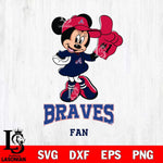 Atlanta Braves #1 Fan Minnie Mouse Svg Eps Dxf Png File, Digital Download, Instant Download