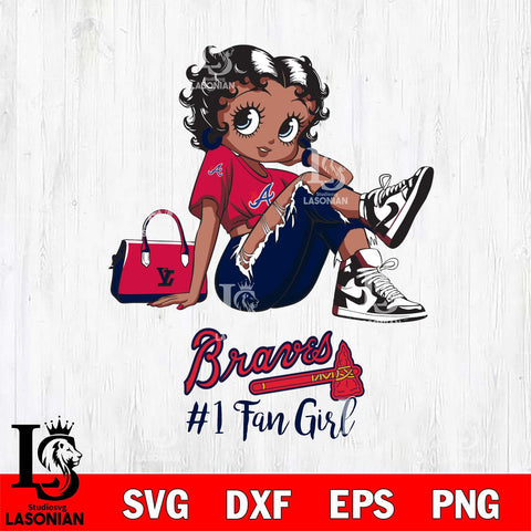Atlanta Braves #1 Black Fan Girl Betty Boop