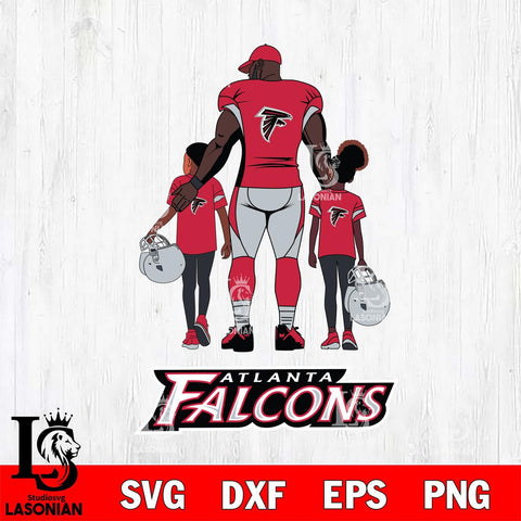 Atlanta Falcons 3 Father and son Rugby SVG DXF EPS PNG FILE,NFL SVG, Father day Digital Download,Instant Download, Silhouette