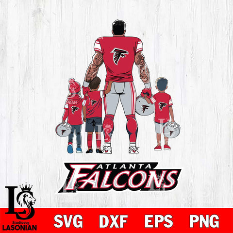 Atlanta Falcons 4 Father and son Rugby SVG DXF EPS PNG FILE,NFL SVG, Father day Digital Download,Instant Download, Silhouette