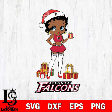 Atlanta Falcons Betty Boop Christmas Gift File Cut, NFL SVG DXF EPS PNG PDF File, Digital Download , Criucut , Silhouette