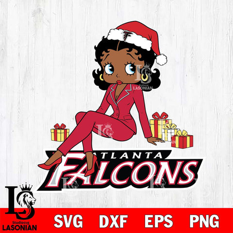 Atlanta Falcons Betty Boop Christmas fan File Cut, NFL SVG DXF EPS PNG PDF File, Digital Download , Criucut , Silhouette