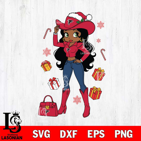 Atlanta Falcons Betty Boop Cowboy File Cut, NFL SVG DXF EPS PNG PDF File, Digital Download , Criucut , Silhouette