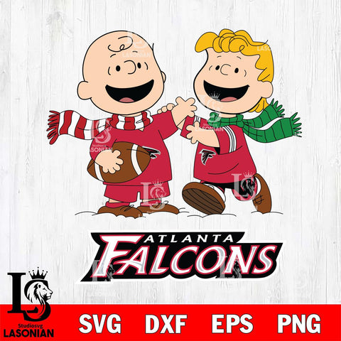 Atlanta Falcons Charlie Brown & Linus Football Cricut,Christmas SVG DXF EPS PNG FILE, Digital Download,Instant Download, Silhouette