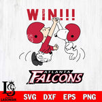 Atlanta Falcons Charlie Brown and Snoopy Win Svg Eps Dxf Png File, NFL svg , Digital Download , Instant Download, Cricut File