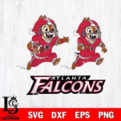 Atlanta Falcons Chip & Dale Football Cricut,Christmas SVG DXF EPS PNG FILE, Digital Download,Instant Download, Silhouette