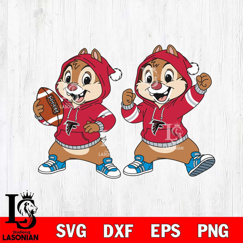Atlanta Falcons Chip và Dale Football File Cut, NFL SVG DXF EPS PNG FILE, Digital Download , Criucut , Silhouette