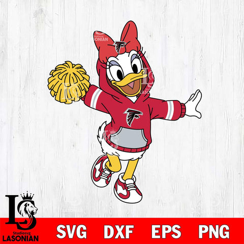 Atlanta Falcons Daisy Duck Cheerleader Christmas File Cut, NFL SVG DXF EPS PNG FILE, Digital Download , Criucut , Silhouette