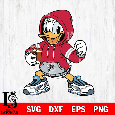 Atlanta Falcons Donald Duck Disney Christmas File Cut, NFL SVG DXF EPS PNG FILE, Digital Download , Criucut , Silhouette