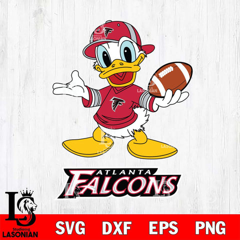 Atlanta Falcons Donald Duck Football Cricut, NFL SVG DXF EPS PNG FILE, Digital Download,Instant Download, Silhouette