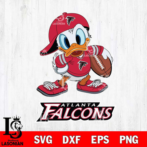 Atlanta Falcons Donald Duck Rugby Cricut, NFL SVG DXF EPS PNG FILE, Digital Download,Instant Download, Silhouette
