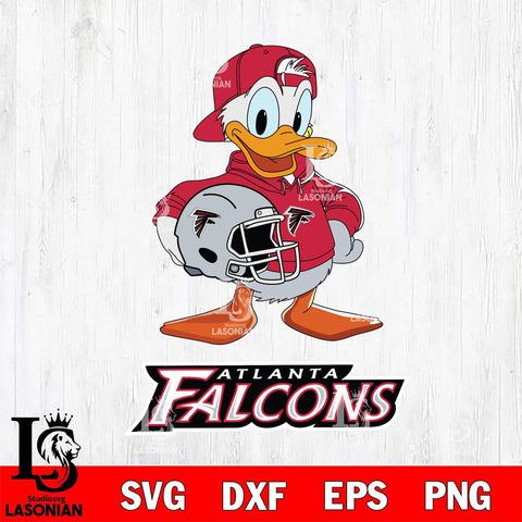 Atlanta Falcons Donald Duck Rugby Helmet Cricut, NFL SVG DXF EPS PNG FILE, Digital Download,Instant Download, Silhouette