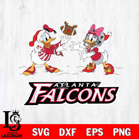 Atlanta Falcons Donald Duck & Daisy Duck Football Cricut,Christmas SVG DXF EPS PNG FILE, Digital Download,Instant Download, Silhouette