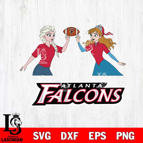 Atlanta Falcons Elsa & Anna Football Cricut,Christmas SVG DXF EPS PNG FILE, Digital Download,Instant Download, Silhouette