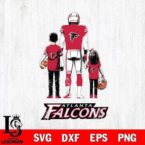 Atlanta Falcons Father And Child Football SVG DXF EPS PNG FILE,NFL SVG, Father day Digital Download,Instant Download, Silhouette