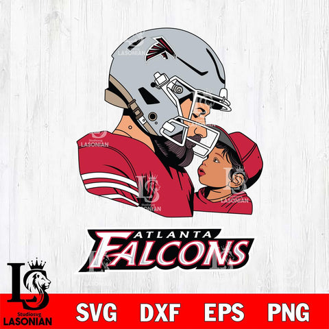 Atlanta Falcons Father And Child Rugby SVG DXF EPS PNG FILE,NFL SVG, Father day Digital Download,Instant Download, Silhouette