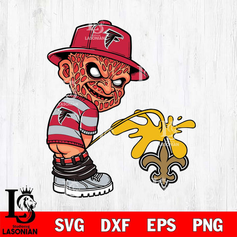 Atlanta Falcons Freddy Krueger Piss On New Orleans Saints Svg Eps Dxf Png File, Digital Download, Instant Download