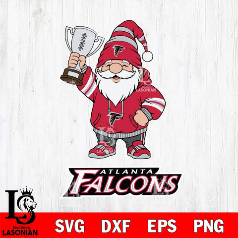 Atlanta Falcons Gnome Champion File Cut, NFL SVG, Digital Download , CHRISTMAS Criucut , Silhouette