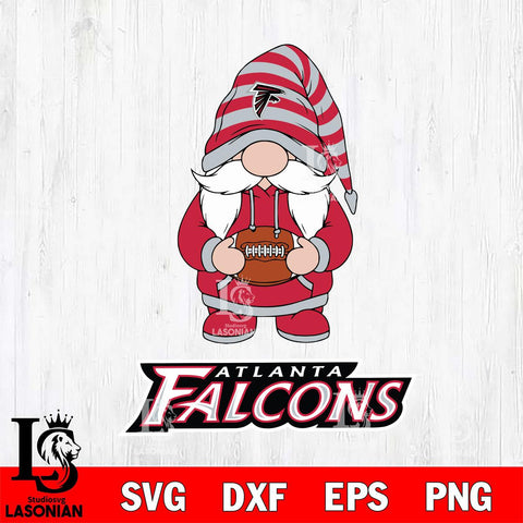Atlanta Falcons Gnome Football File Cut, NFL SVG, Digital Download , CHRISTMAS Criucut , Silhouette