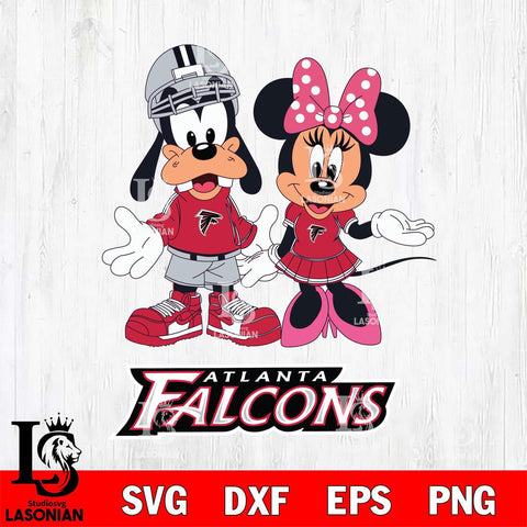 Atlanta Falcons Goofy and Minnie mouse Football SVG DXF EPS PNG FILE,NFL Cricut ,Football Digital Download,Instant Download, Silhouette