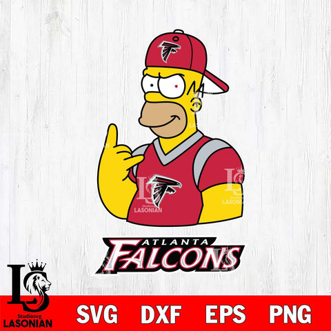 Atlanta Falcons Homer Simpson Football Cricut, NFL SVG DXF EPS PNG FILE, Digital Download,Instant Download, Silhouette