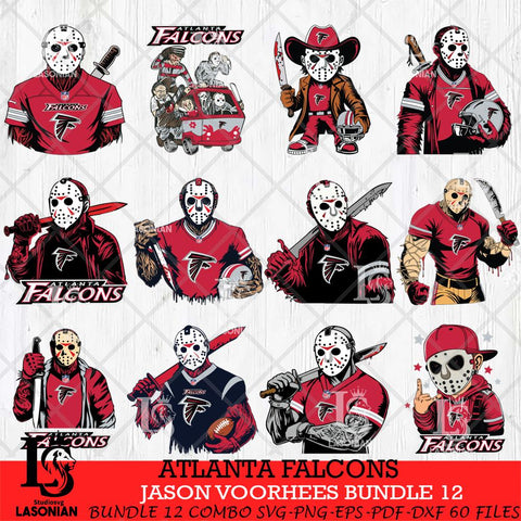 Atlanta Falcons Jason Voorhees Horror Bundle 12 SVG Svg Eps Dxf Png File,Bundle NFL svg, Digital Download, Instant Download