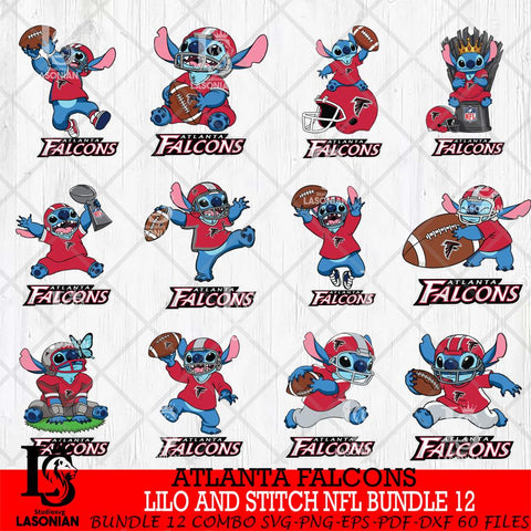 Atlanta Falcons Lilo and stitch Sport NFL Bundle 12 SVG DXF EPS PNG FILE,Bundle Stitch File Cut,NFL Digital Download,Instant Download, Silhouette
