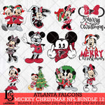 Atlanta Falcons MICKEY CHRISTMAS NFL Bundle 12 Svg Eps Dxf Png File, Digital Download, Instant Download