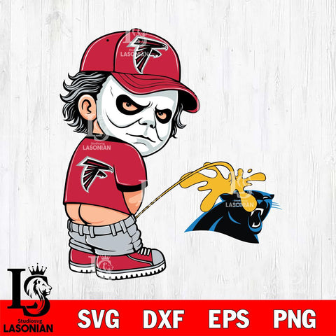 Atlanta Falcons Michael Myers Piss On Carolina Panthers Svg Eps Dxf Png File, Digital Download, Instant Download