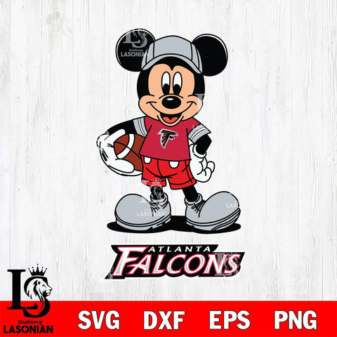 Atlanta Falcons Mickey Football Cricut, NFL SVG DXF EPS PNG FILE, Digital Download,Instant Download, Silhouette