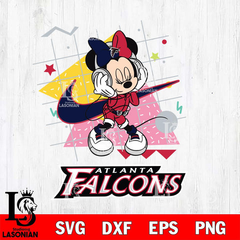 Atlanta Falcons Minnie Mouse Dancing SVG DXF EPS PNG FILE, Disney Father day File Cut,Digital Download,Instant Download,Disney Svg Files