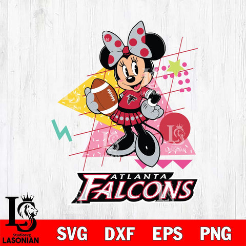Atlanta Falcons Minnie Mouse Sport SVG DXF EPS PNG FILE, Disney Father day File Cut,Digital Download,Instant Download,Disney Svg Files