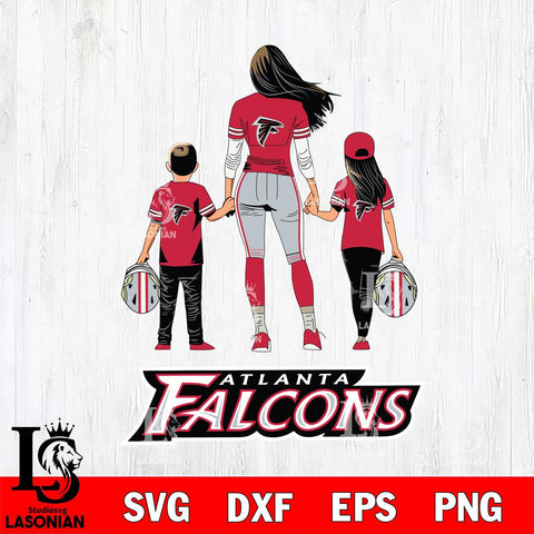 Atlanta Falcons Mother and son Rugby SVG DXF EPS PNG FILE,NFL SVG, Father day Digital Download,Instant Download, Silhouette