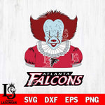 Atlanta Falcons Pennywise Horror Sport 5 Svg Eps Dxf Png File, NFL svg, Digital Download, Instant Download