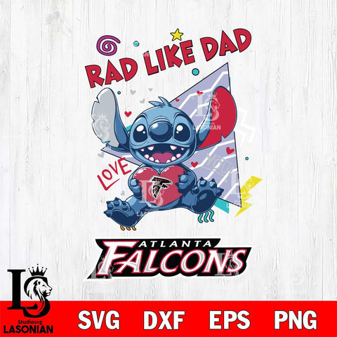 Atlanta Falcons Stitch Love Rad Like Dad SVG DXF EPS PNG FILE, Disney Father day File Cut,Digital Download,Instant Download,Disney Svg Files