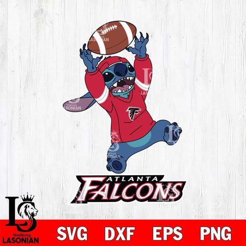 Atlanta Falcons Stitch playing football SVG DXF EPS PNG FILE, NFL File Cut, Digital Download,Instant Download, Silhouette, Cricut