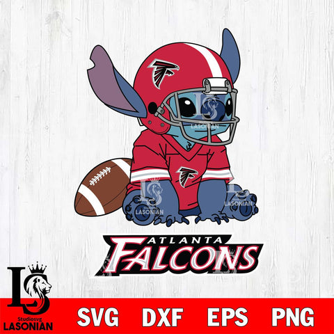 Atlanta Falcons Stitch with a football SVG DXF EPS PNG FILE, NFL File Cut, Digital Download,Instant Download, Silhouette, Cricut