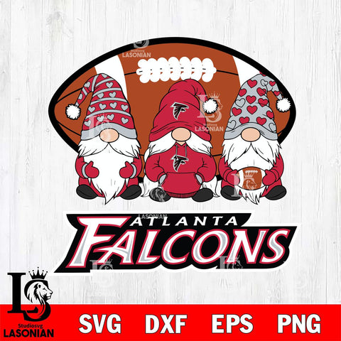Atlanta Falcons Three Gnome Football File Cut, NFL SVG, Digital Download , CHRISTMAS Criucut , Silhouette