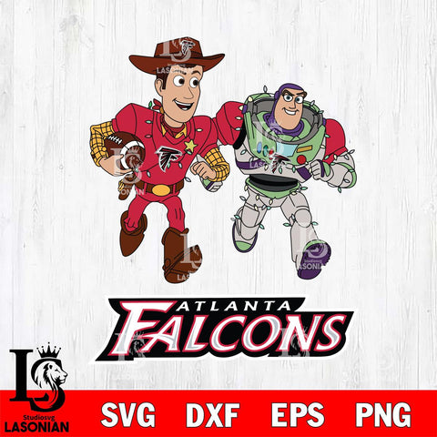 Atlanta Falcons Woody & Buzz Lightyear Football Cricut,Christmas SVG DXF EPS PNG FILE, Digital Download,Instant Download, Silhouette