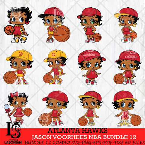 Atlanta Hawks Betty Boop NBA Bundle 12 SVG Svg Eps Dxf Png File,Bundle NBA svg, Digital Download, Instant Download