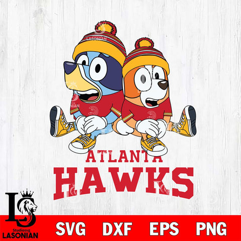 Atlanta Hawks Bluey & Bingo 8 Svg Eps Dxf Png File, NBA svg, Digital Download, Instant Download