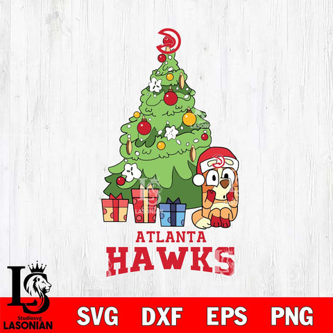 Atlanta Hawks Bluey Chilli Christmas Tree Svg Eps Dxf Png File, Digital Download