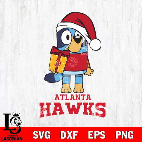 Atlanta Hawks Bluey Christmas Svg Eps Dxf Png File, Digital Download