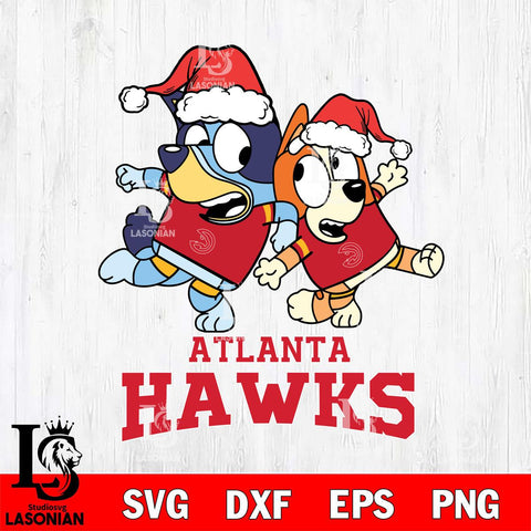 Atlanta Hawks Bluey Christmas Holiday Svg Eps Dxf Png File, Digital Download